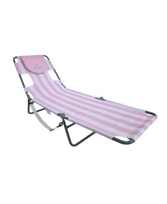 The Original Chaise Lounge,Facedown Beach Pool Tanning Chair Pink Stripe