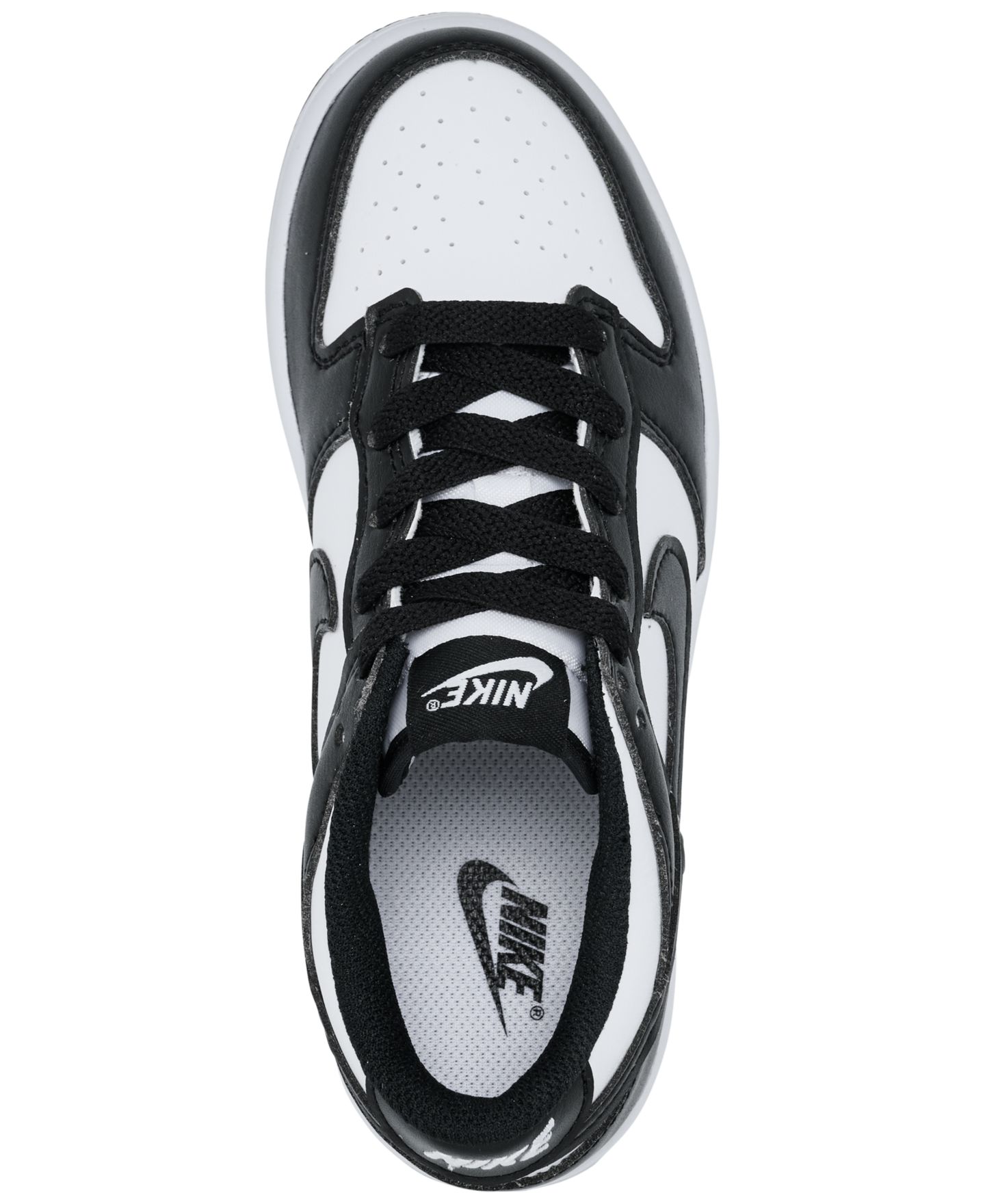 Детские кожаные кроссовки Nike Dunk Low, цвет: Белый / Чёрный — фото 5