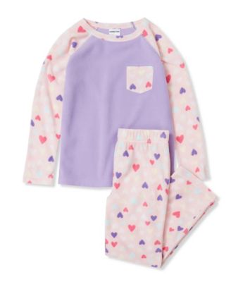 Big Girls Long Sleeve Pocket Fleece Pajama Set