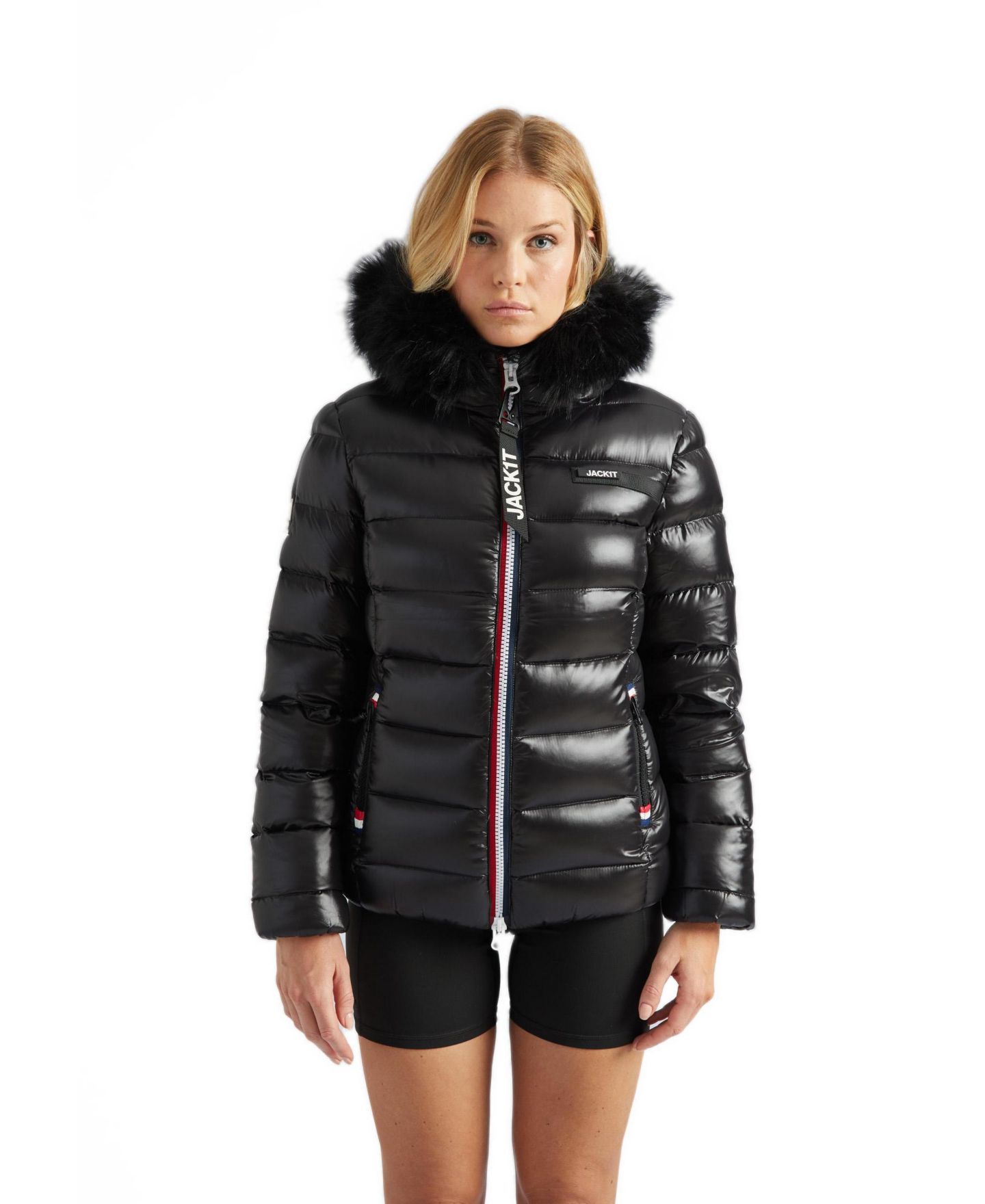 Женская куртка JACK1T Faux Fur Hooded Puffer, цвет: Чёрный — фото 1