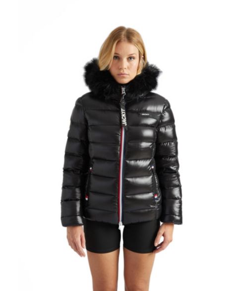 Женская куртка JACK1T Faux Fur Hooded Puffer, цвет: Чёрный