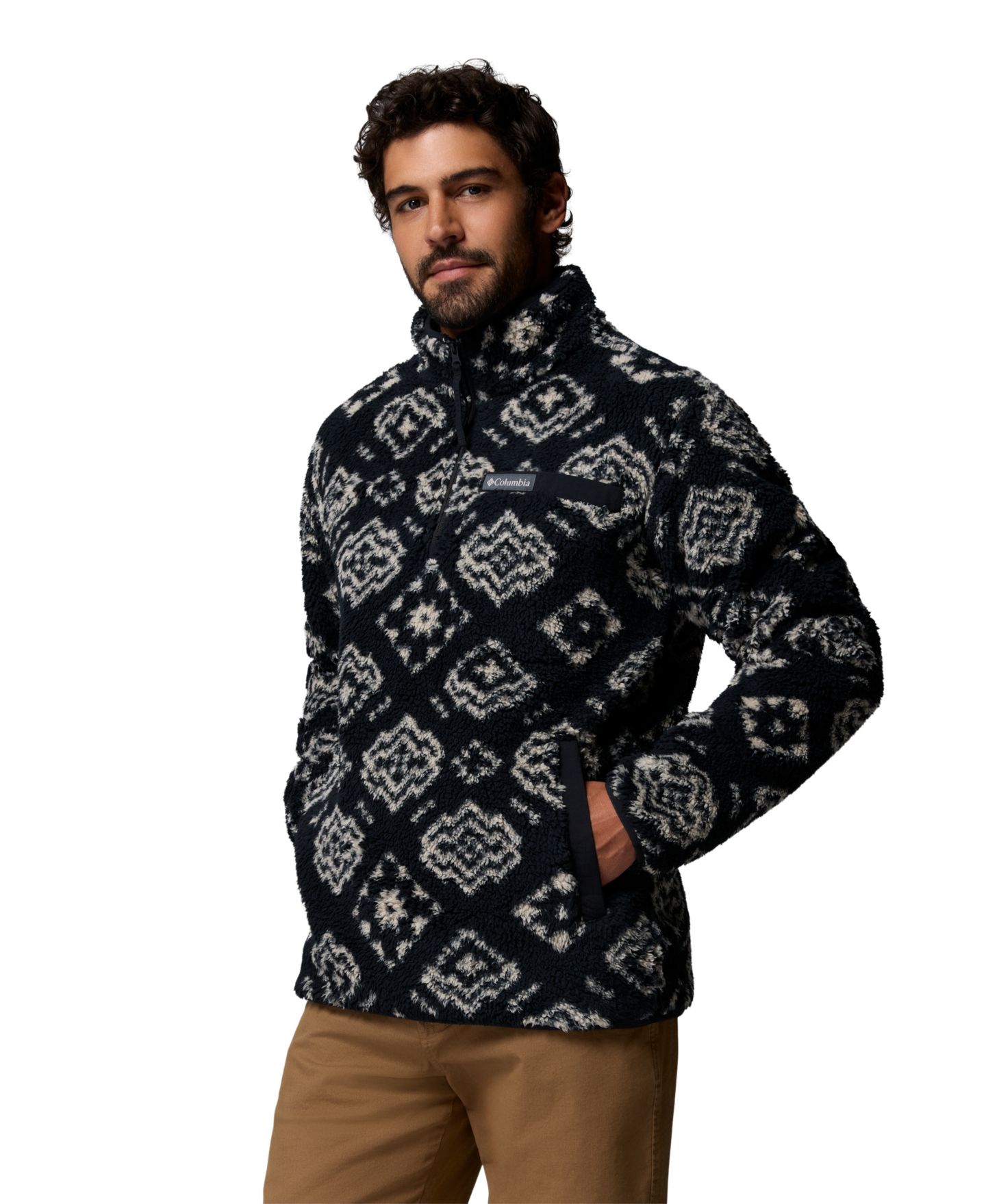 Мужская куртка Columbia Rugged Ridge High Pile Half Zip, цвет: Чёрный — фото 5