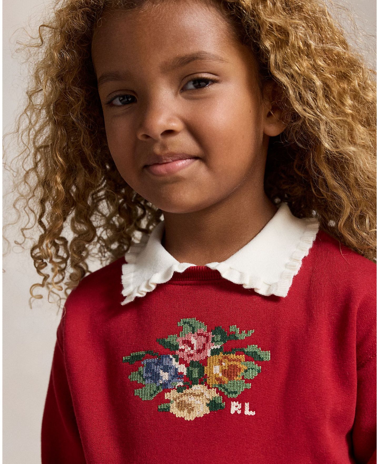 Толстовки Polo Ralph Lauren Collared Fleece Sweatshirt для девочек, цвет: Красный — фото 3