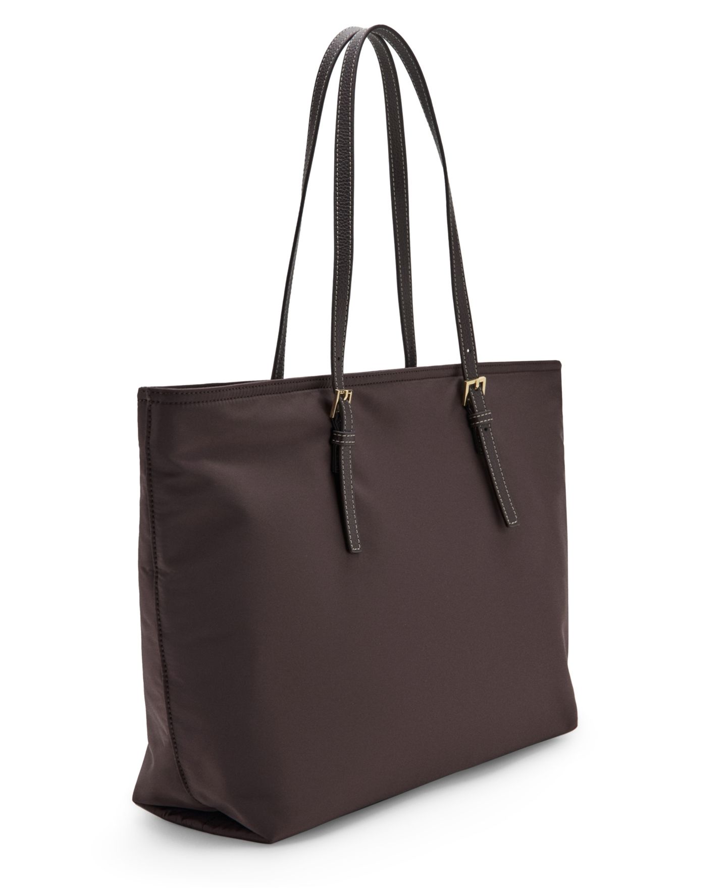 Женская сумка MANGO Large Work Shopper with Buckle Details, цвет: Шоколадный — фото 1