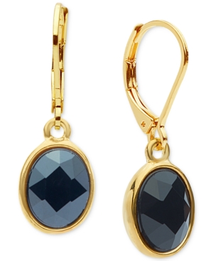 image of Anne Klein Oval Crystal Drop Earrings