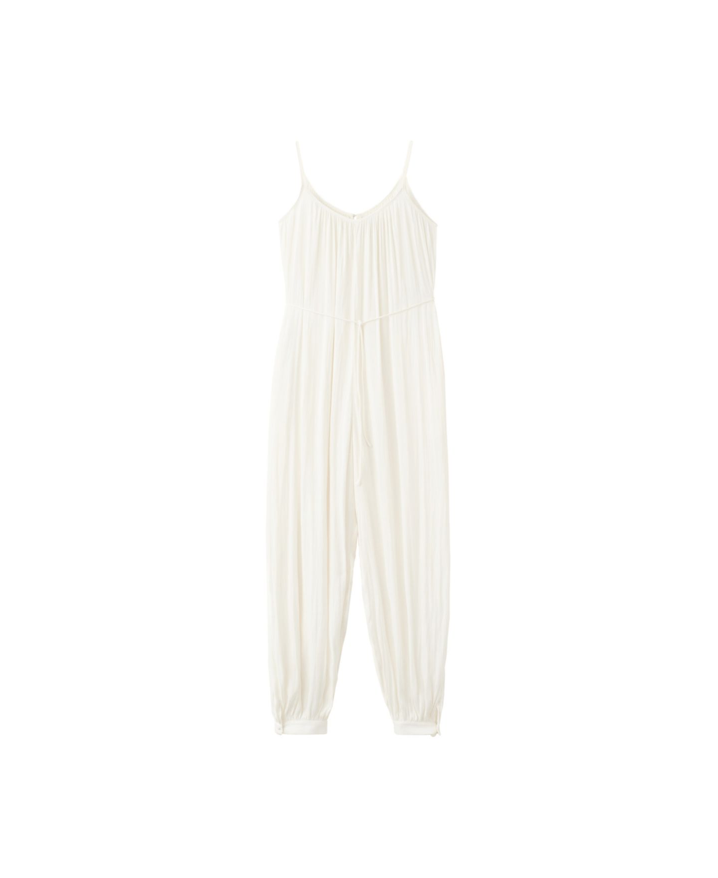 Женский комбинезон MANGO Wide-Leg Sleeveless V-Neck Jumpsuit, цвет: Молочный белый — фото 1