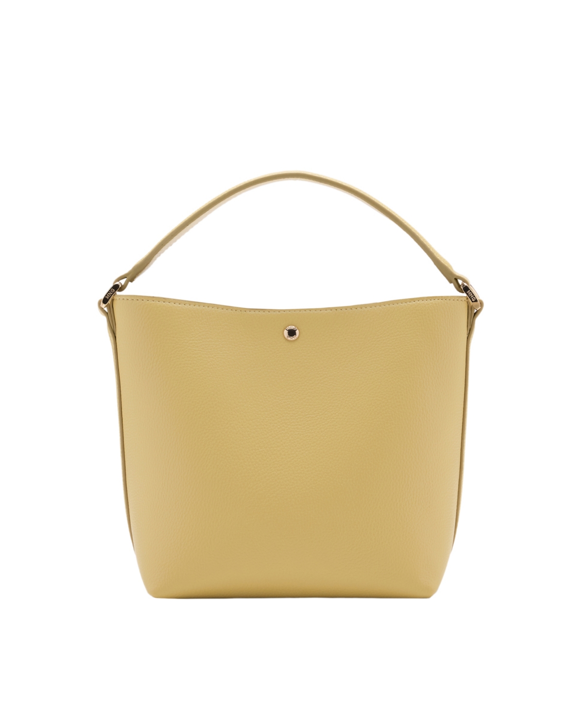 Mango Women's Small Faux Leather Bucket Handbag - Vanilla