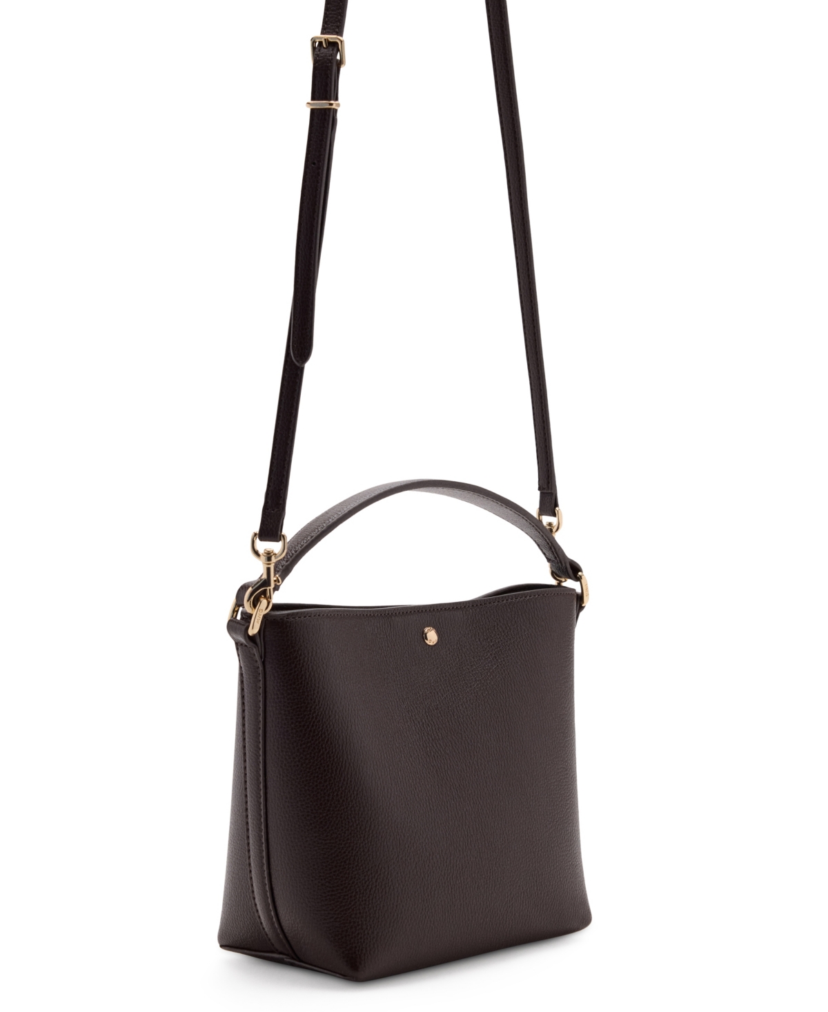Mango Women's Small Faux Leather Bucket Handbag - Chocolate