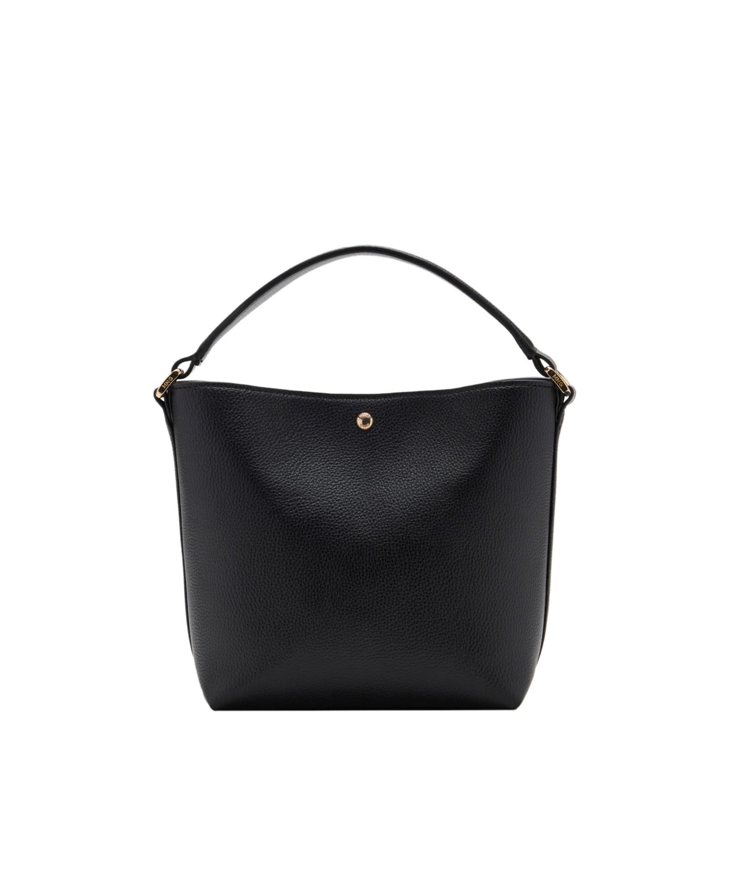 Женская сумка MANGO Small Faux Leather Bucket Handbag, цвет: Чёрный — фото 3