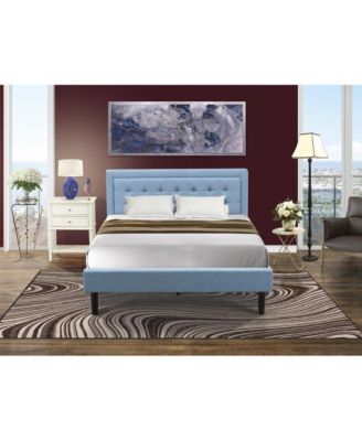 FN11Q-1VL0C 2-Pieces Platform Queen Bed Set Furniture with  Wood Bed Frame and a Nightstand for Bedrooms