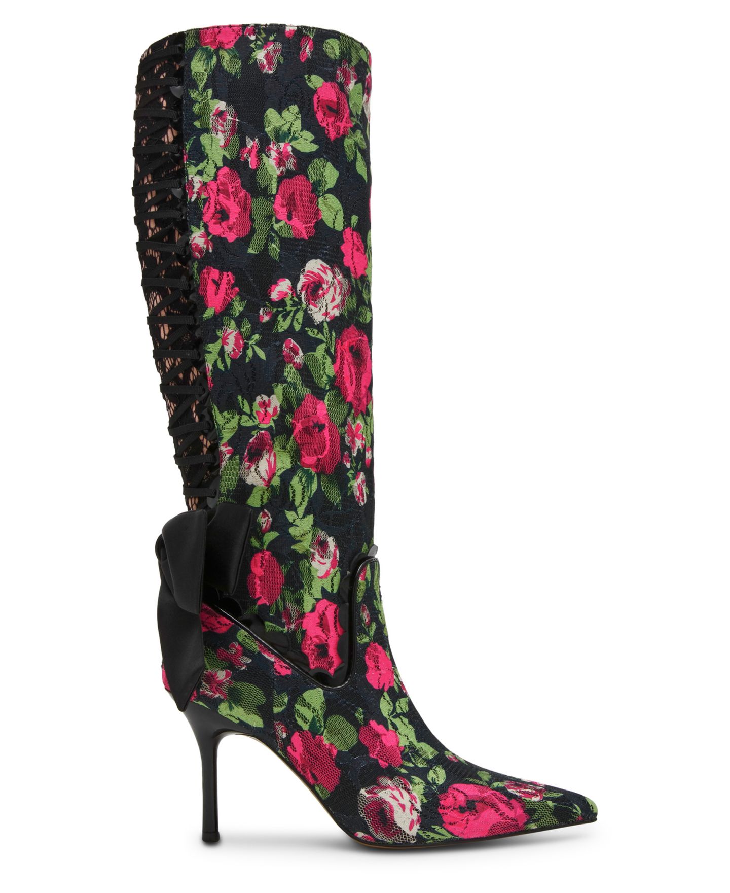 Женские ботинки Betsey Johnson Vespar Knee-High Pointed Toe Stiletto, цвет: Чёрный / Розовый — фото 2