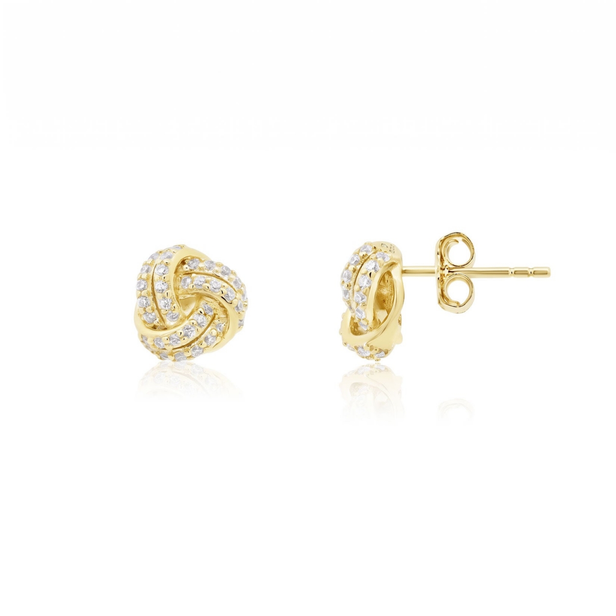 The Lovery Cz Knot Stud Earrings 14K Gold Plated Sterling Silver - Gold plated sterling silver