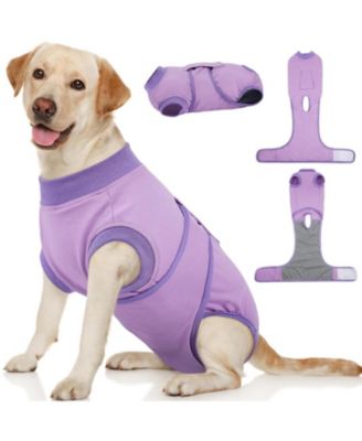 Cotton-Blend Post-Surgery Recovery Bodysuit Onesie for Dogs, E-Collar Alternative