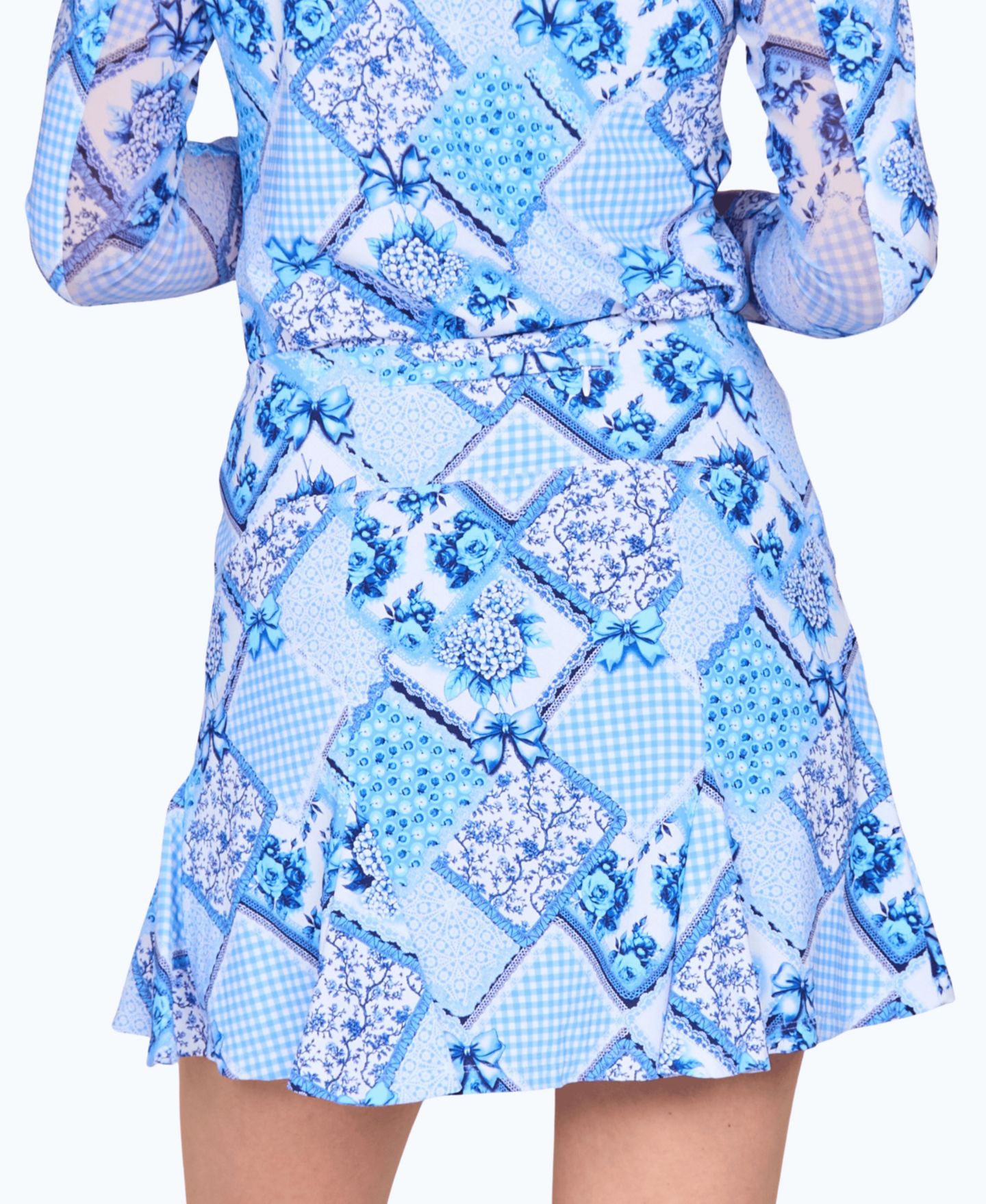 Женская юбка-шорты G Lifestyle Clothing Flare Godet Mini Tennis Skort, цвет: Синий, вариант 1 — фото 5