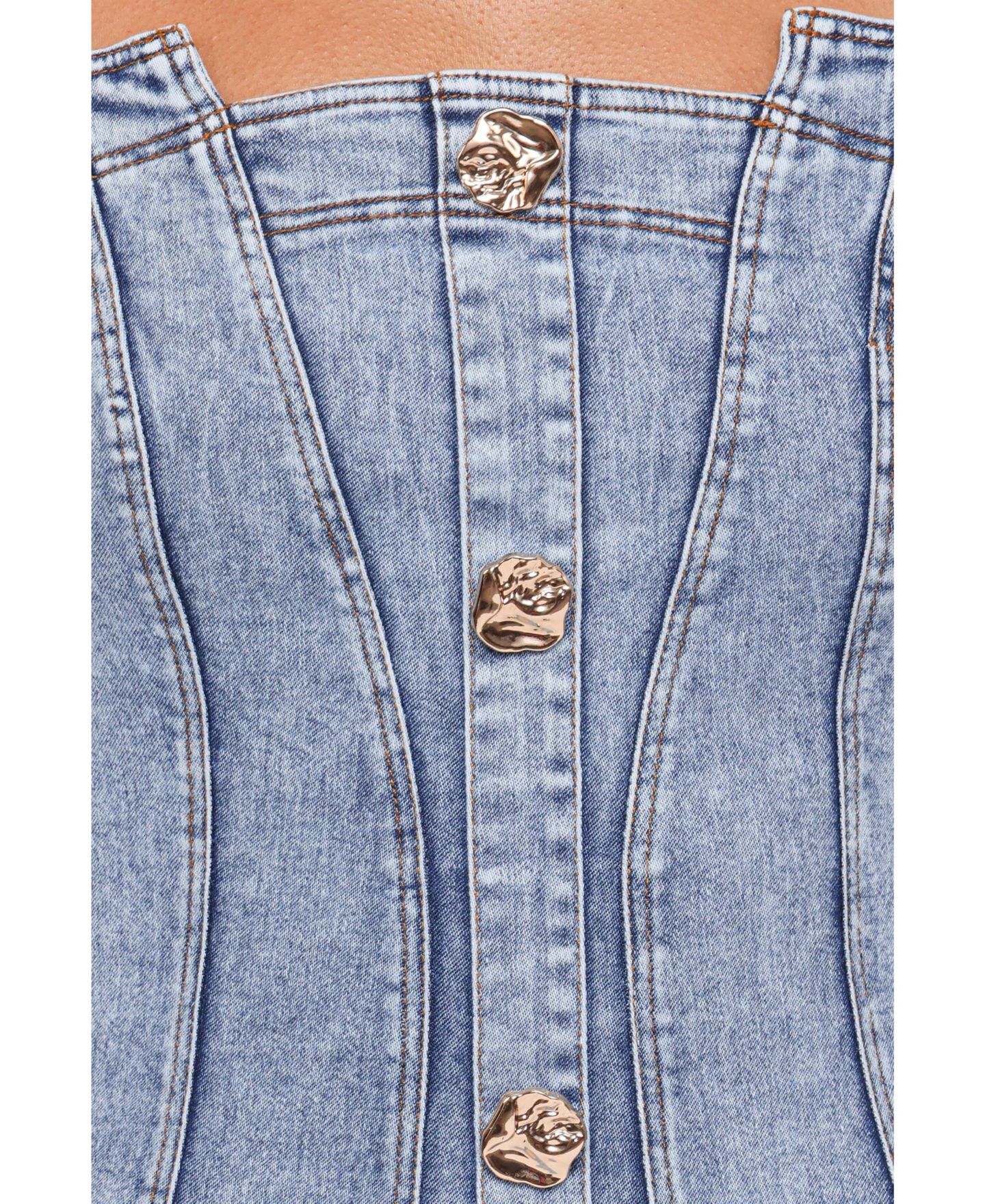 Женское платье Petal and Pup Katie Denim Maxi, цвет: Джинсовый — фото 3