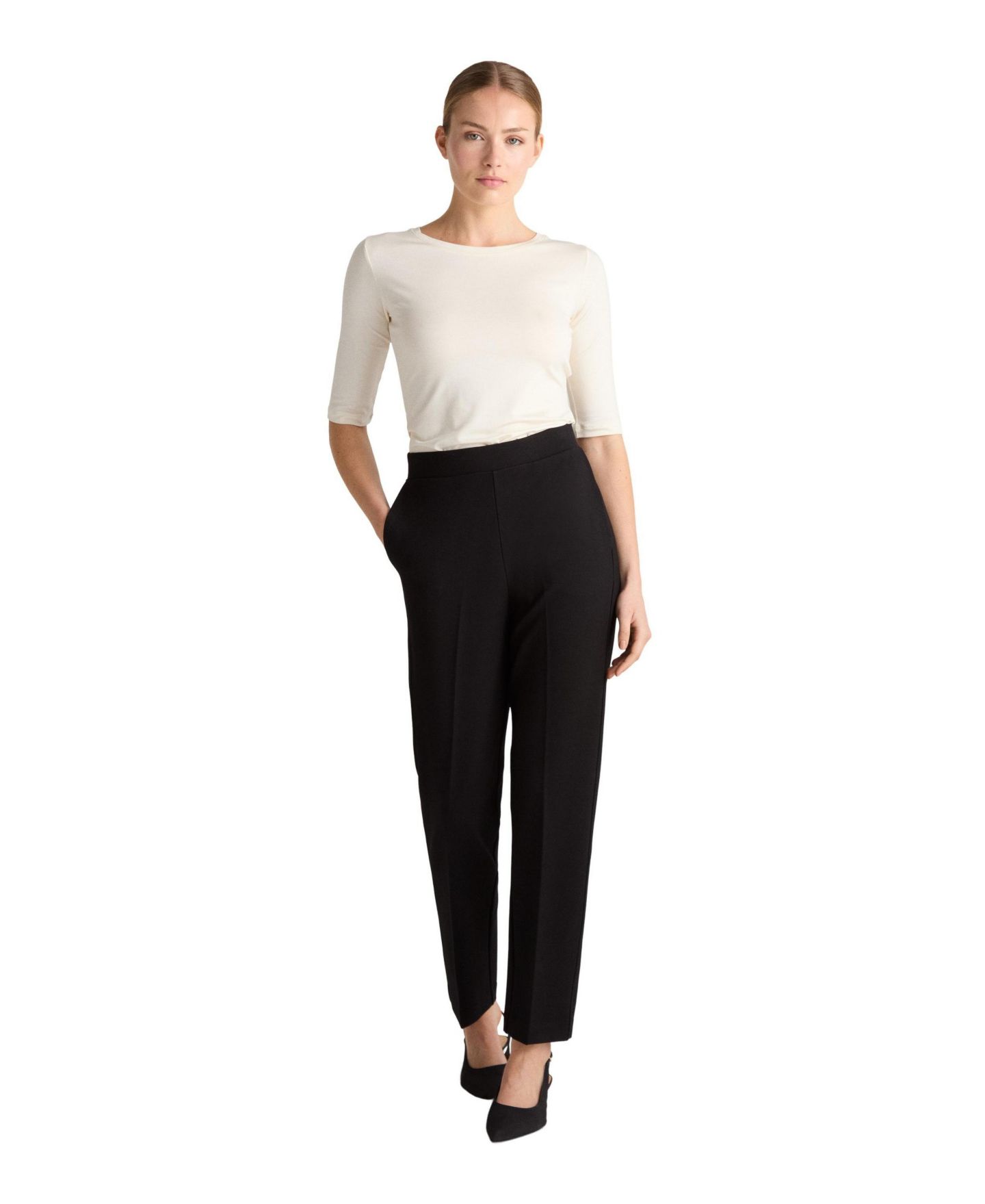 Женские брюки Residus Lexi Slacks High-Waist Slim, цвет: Чёрный — фото 2