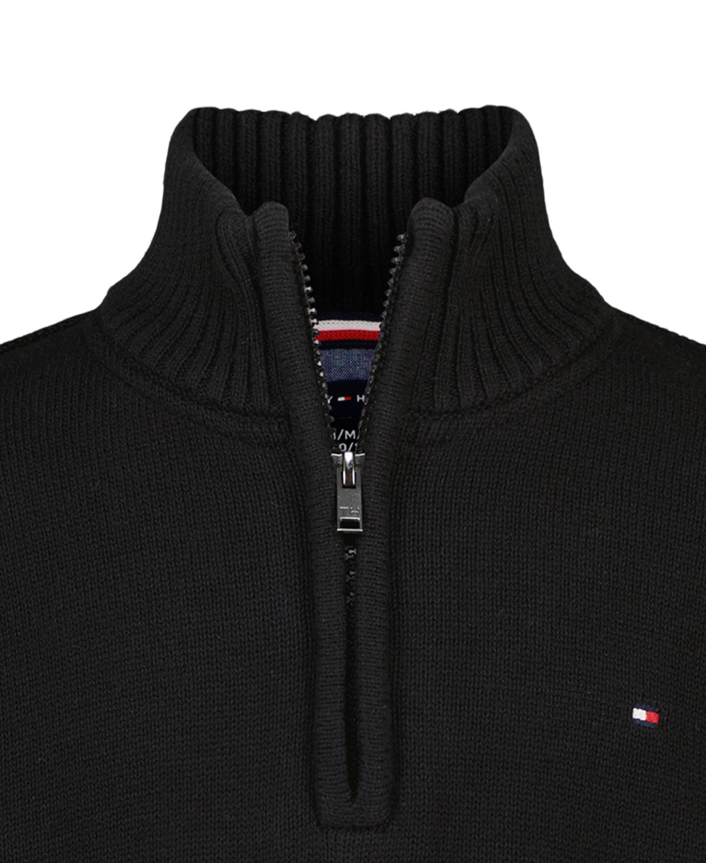 Свитер Tommy Hilfiger Zipneck Cotton Quarter-Zip Sweater для мальчиков, цвет: Чёрный — фото 4