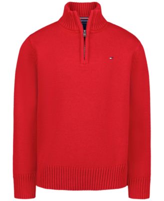 Boys' 8-20 Zipneck Cotton Quarter-Zip Sweater