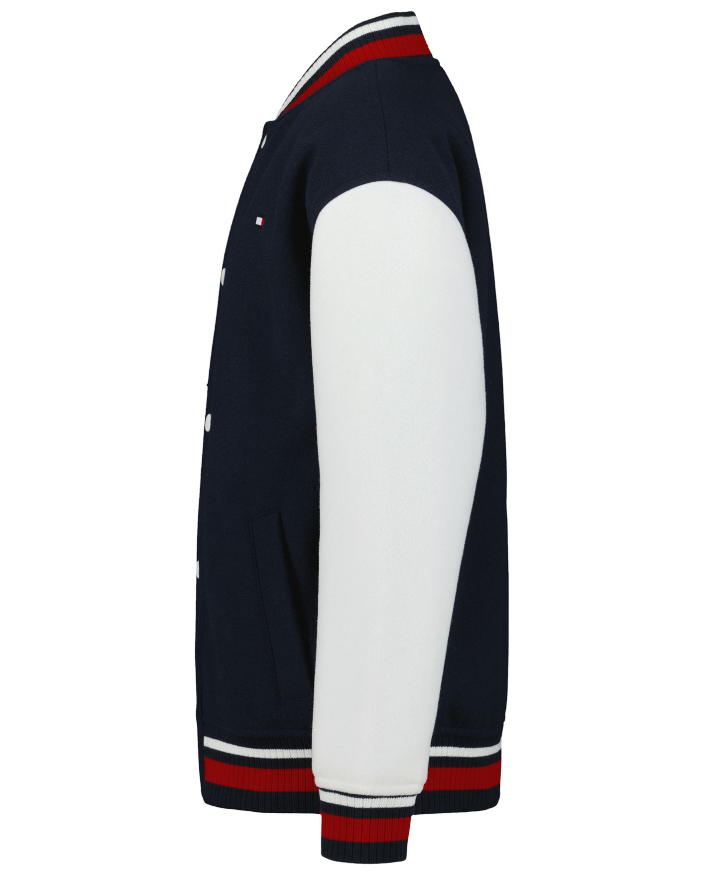 Куртка Tommy Hilfiger Striped-Ribbed Colorblock Bomber для мальчиков, цвет: Красный — фото 8