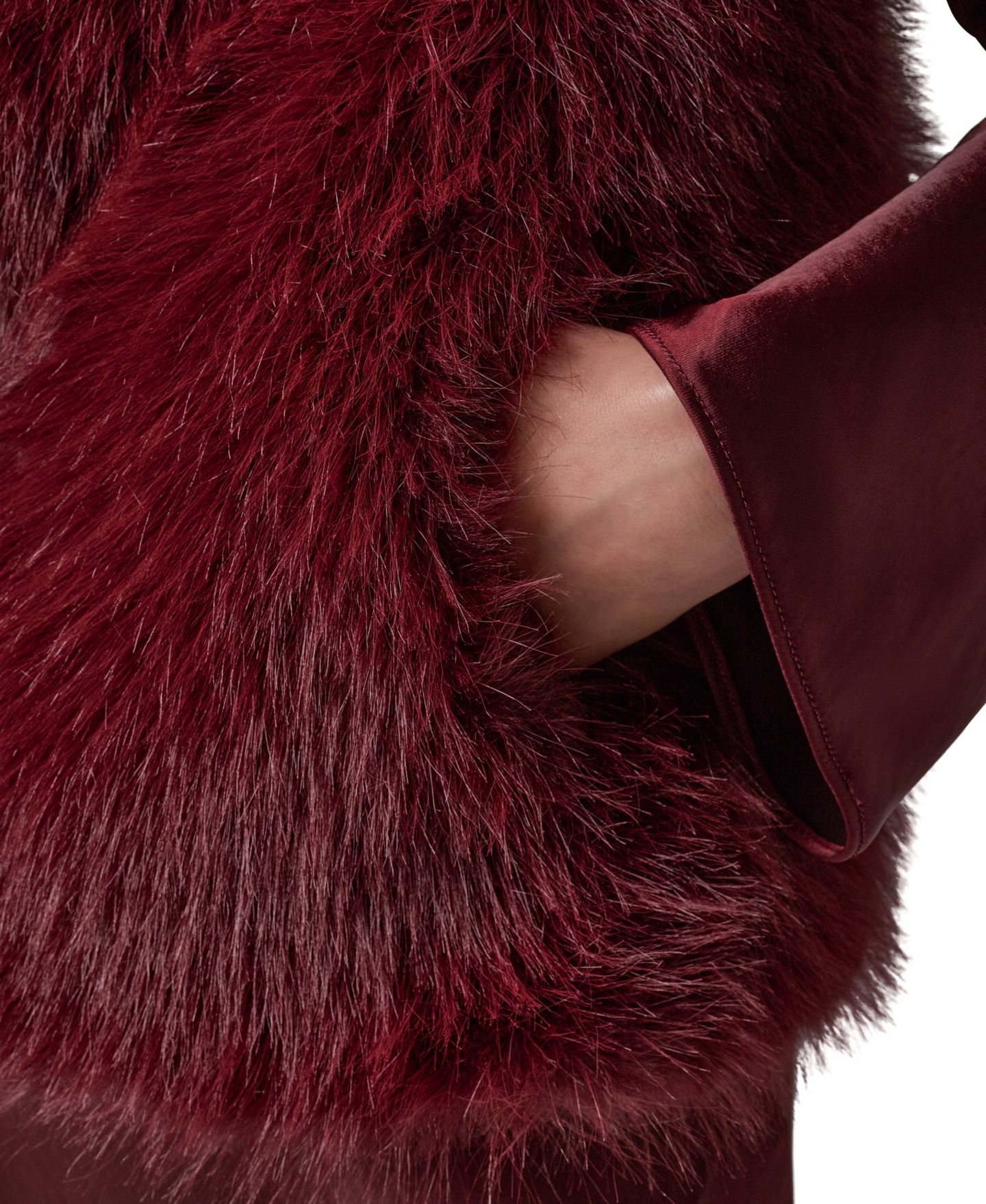 Женский жилет Donna Karan New York Faux-Fur Sleeveless Vest, цвет: Чёрный вишнёвый — фото 19