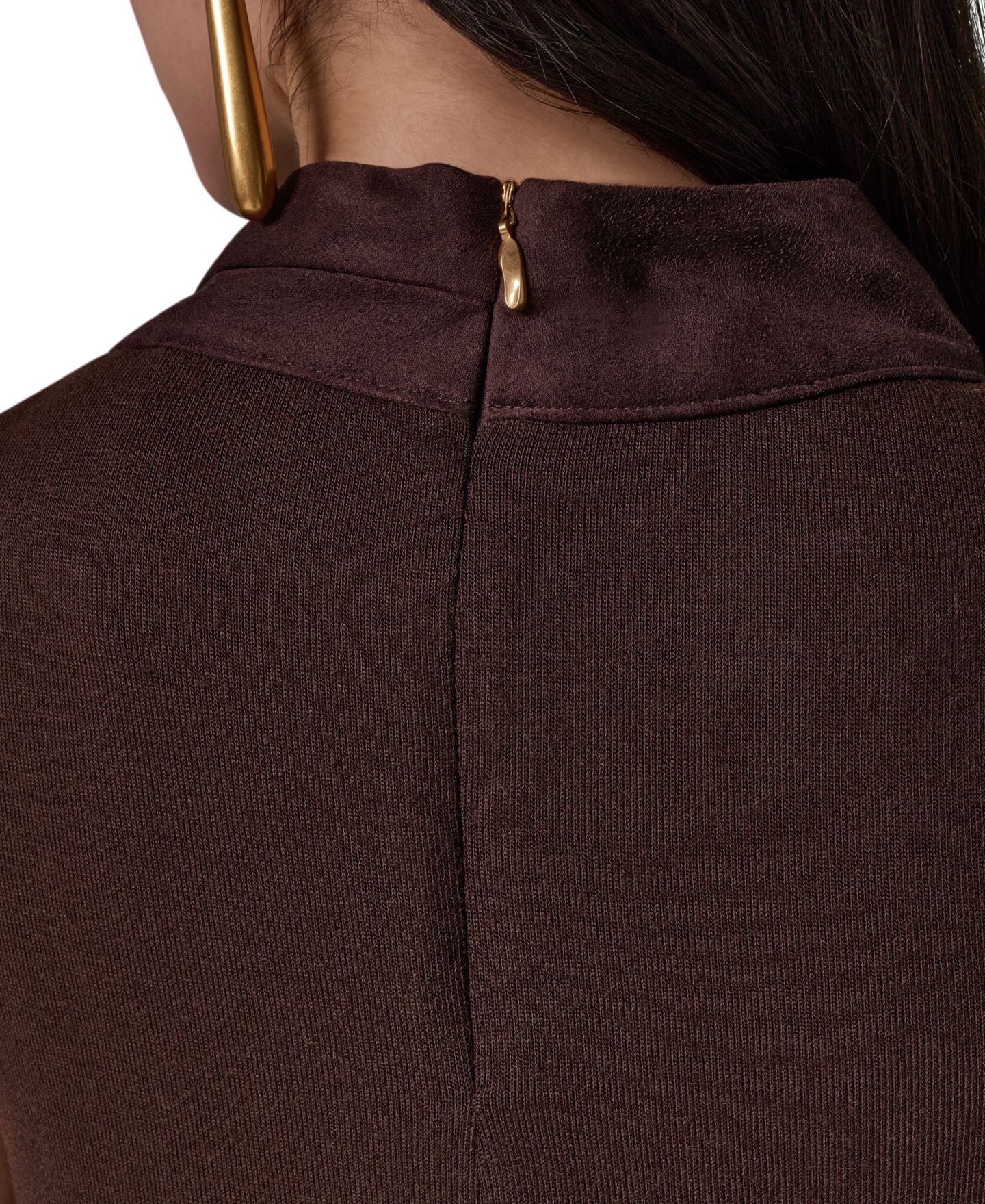 Женская нарядная майка Donna Karan New York с воротником-хомутом, комбинированная, цвет: Тёмно-коричневый — фото 10