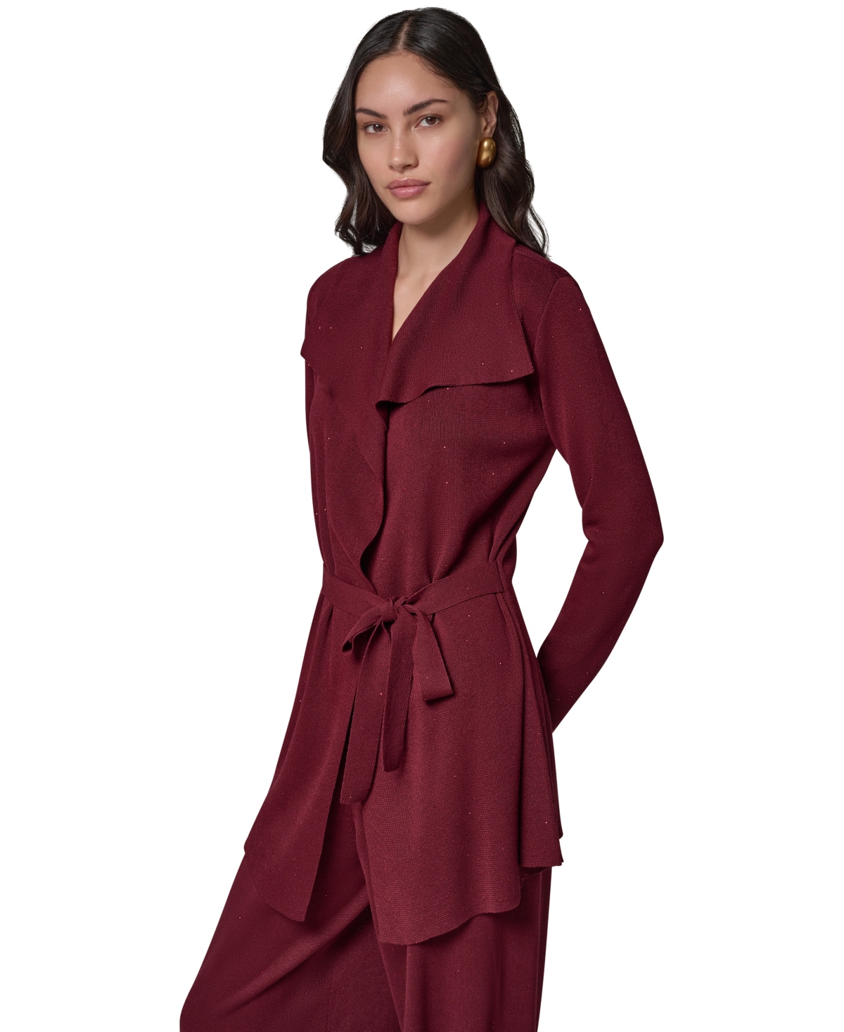 Donna Karan New York Women's Wrap Long-Sleeve Tie-Front Cardigan