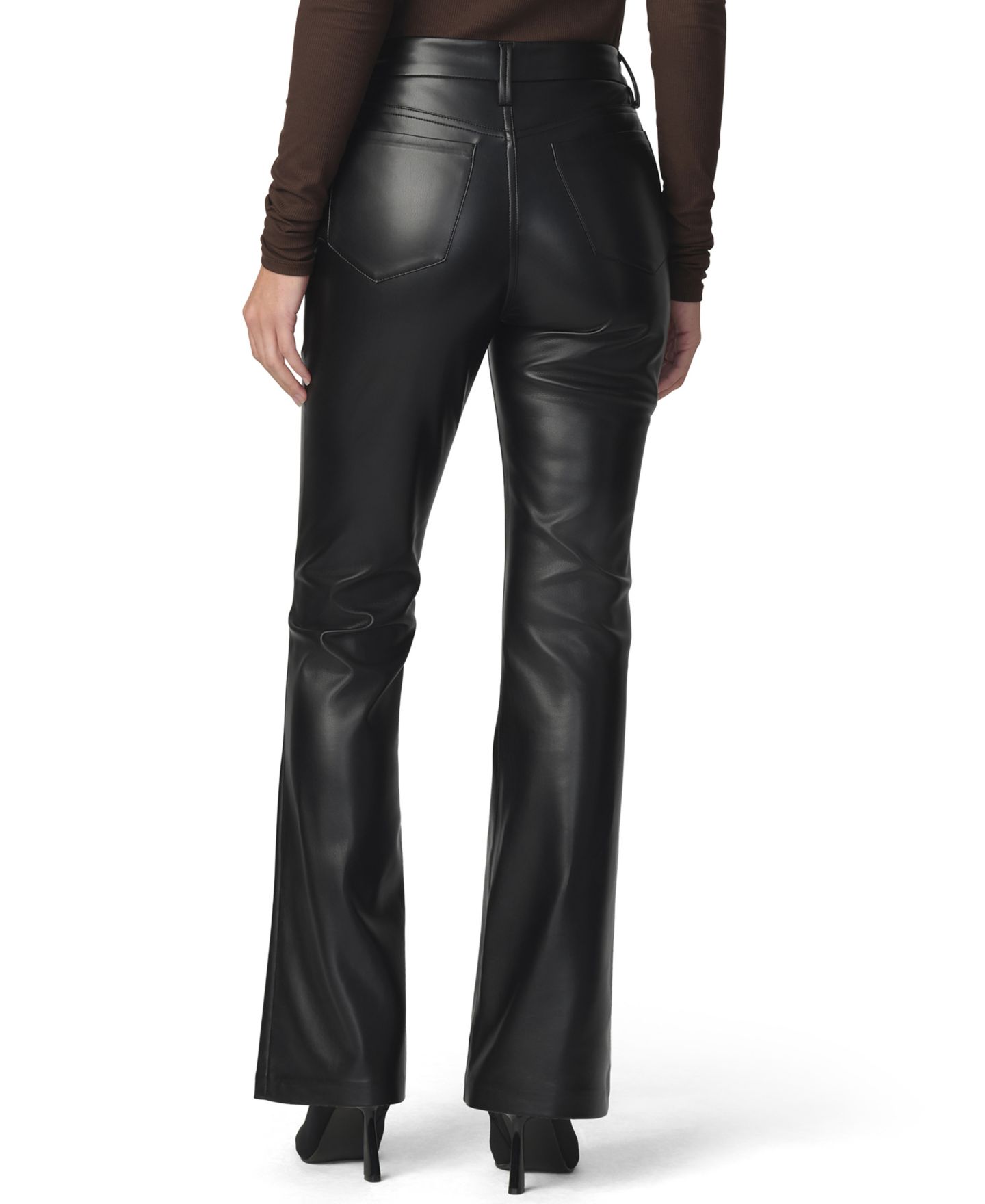 Женские брюки Joe's Jeans Petite Provocateur High-Rise Bootcut Faux-Leather, цвет: Чёрный — фото 5
