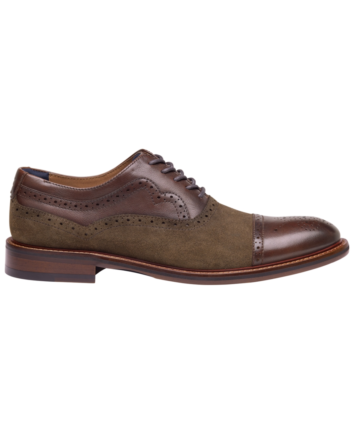 Johnston & Murphy Men's Conard 2.0 Cap Toe Leather and Suede Oxford