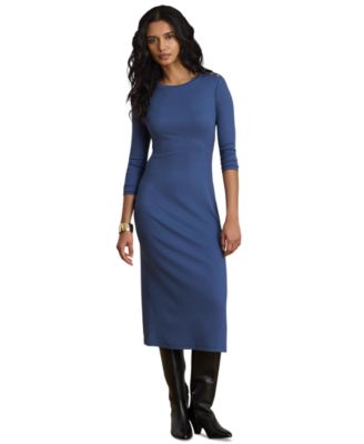 Women's Slim-Fit Crewneck Midi Dress