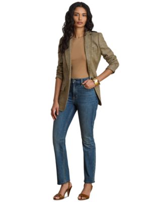 Women's High-Rise Slim-Fit Straight Jeans