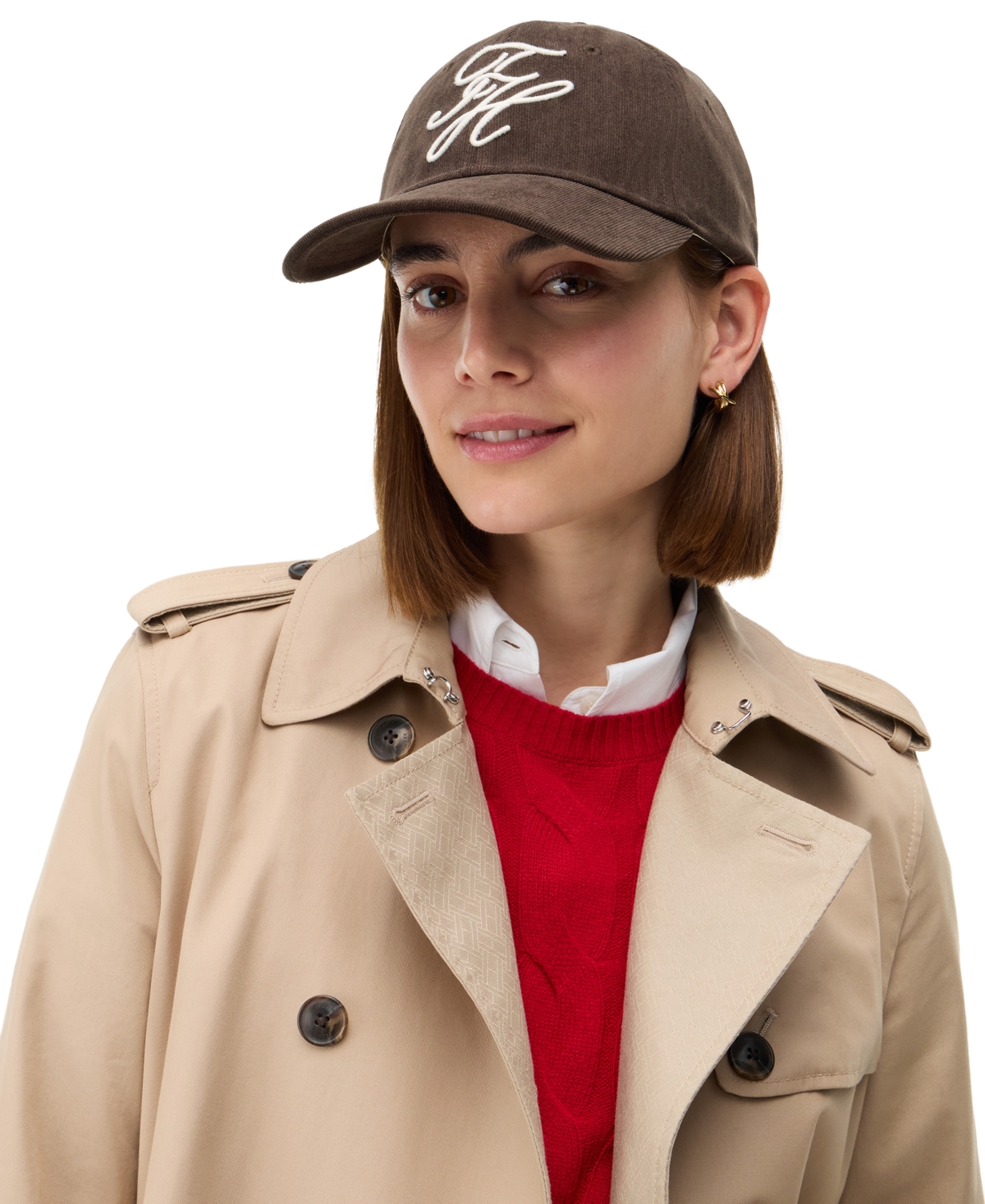 Tommy Hilfiger Men's Embroidered Corduroy Baseball Cap - Fondant Br