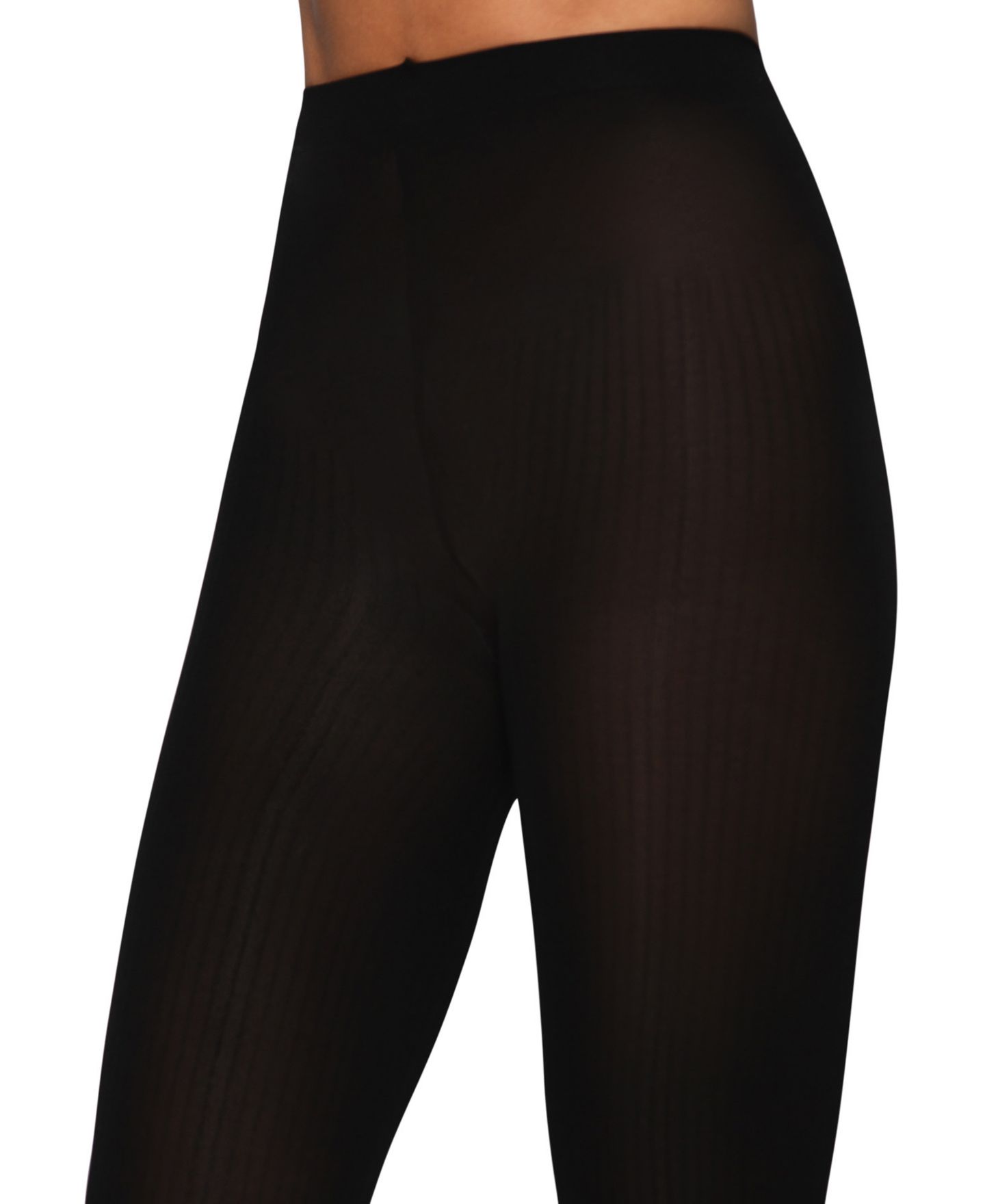Женские колготки Hue Ribbed Control Top Tights, цвет: Чёрный — фото 2