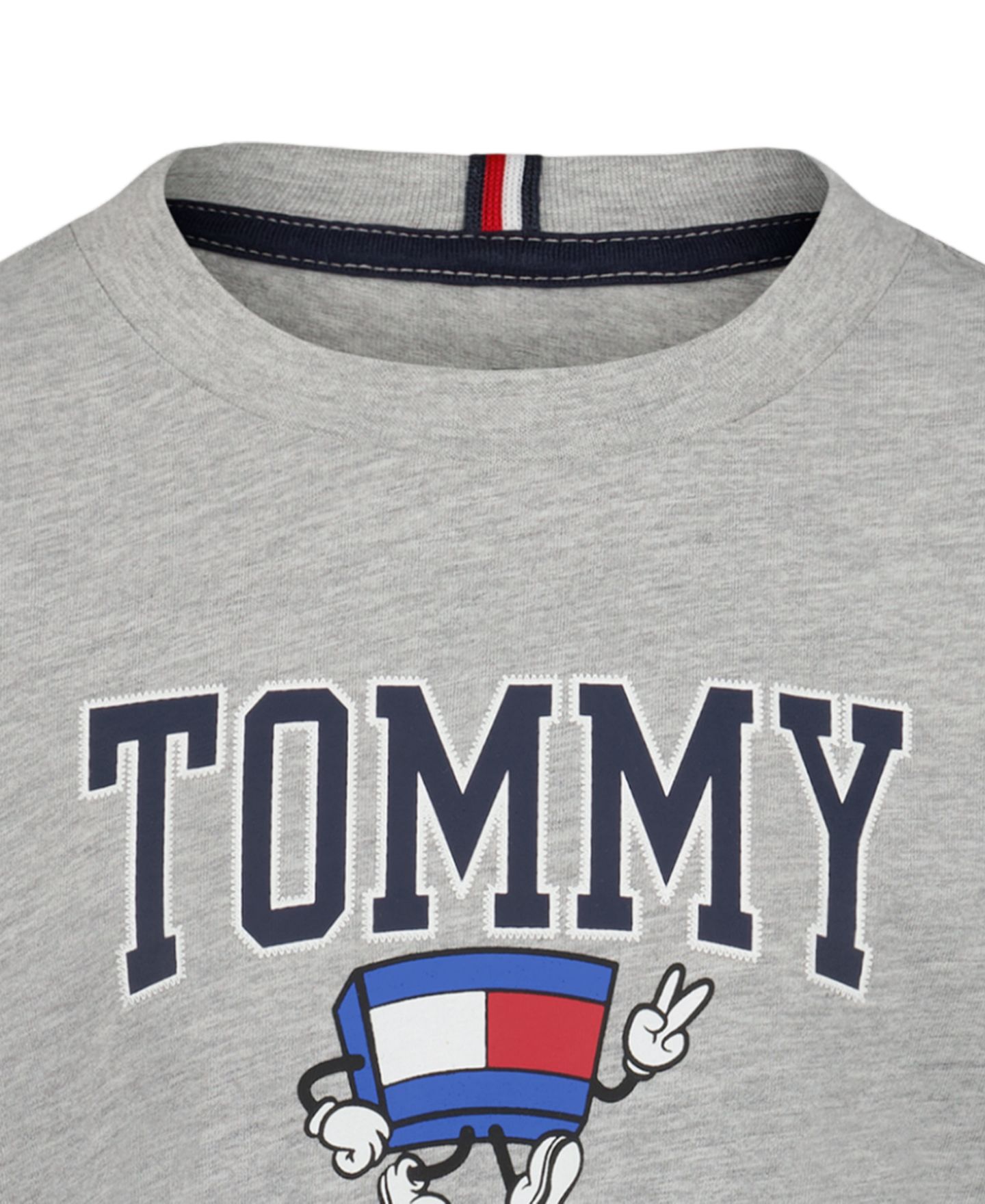 Детский лонгслив Tommy Hilfiger Mascot с объёмным принтом, 2T-7, цвет: Серый меланжевый — фото 8