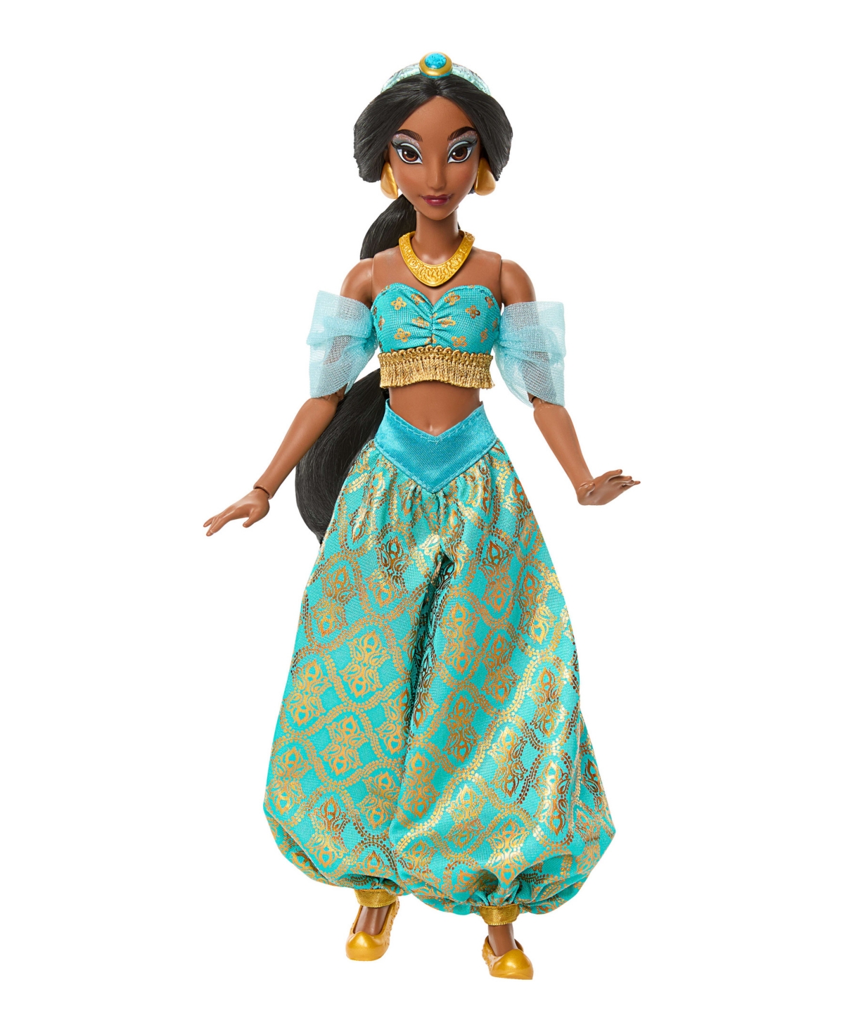 Disney Princess Sparkling Princess Jasmine 11" 11-point Articulation Fashion Doll, Ages 4+ In No Color