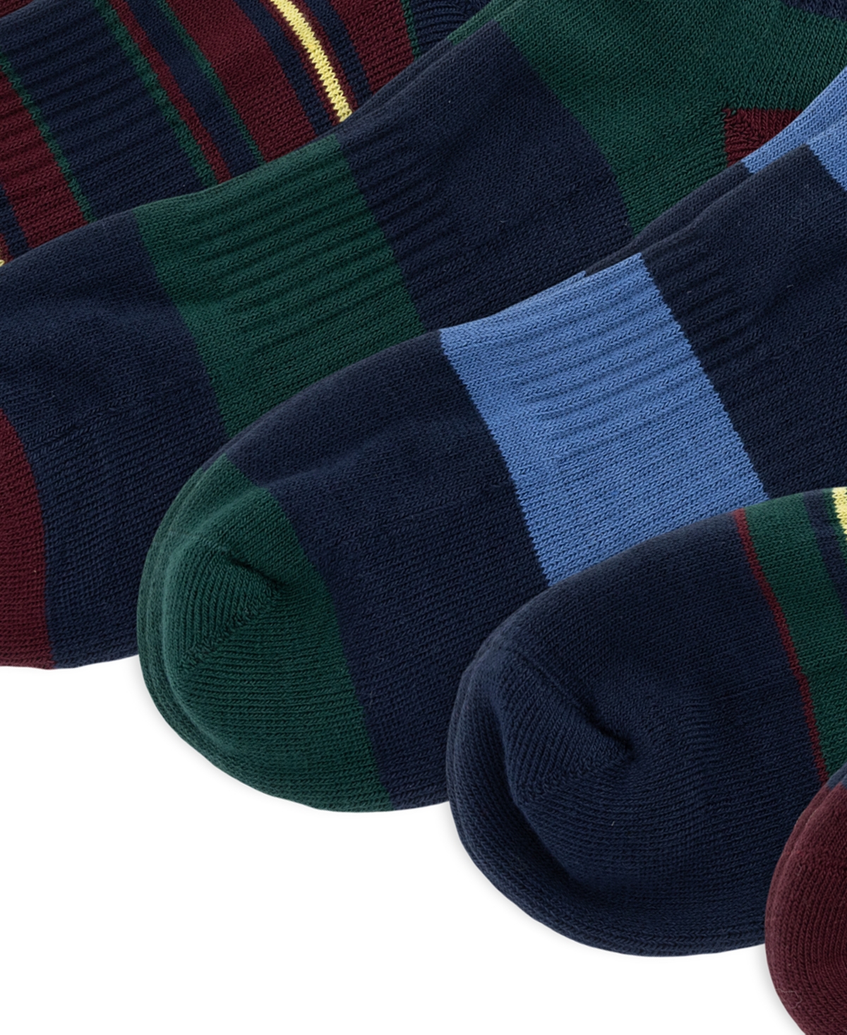 Polo Ralph Lauren Men's Crest Ribbed Striped Arch-Support Quarter Socks, 6-Pack