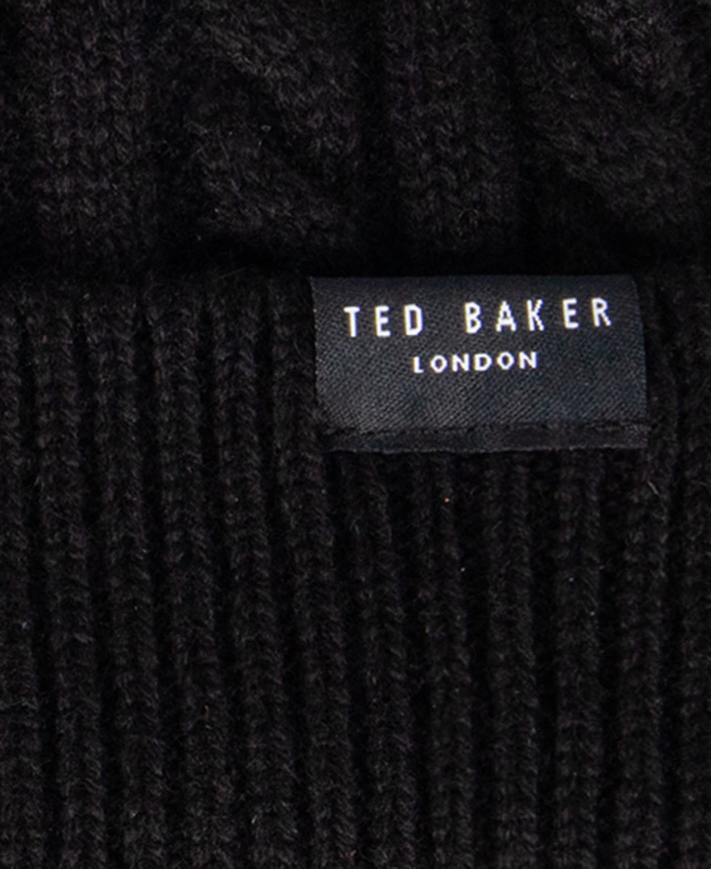 Мужская шапка Ted Baker Cable-Knit Wool/Cashmere-Blend Beanie, цвет: Чёрный — фото 3