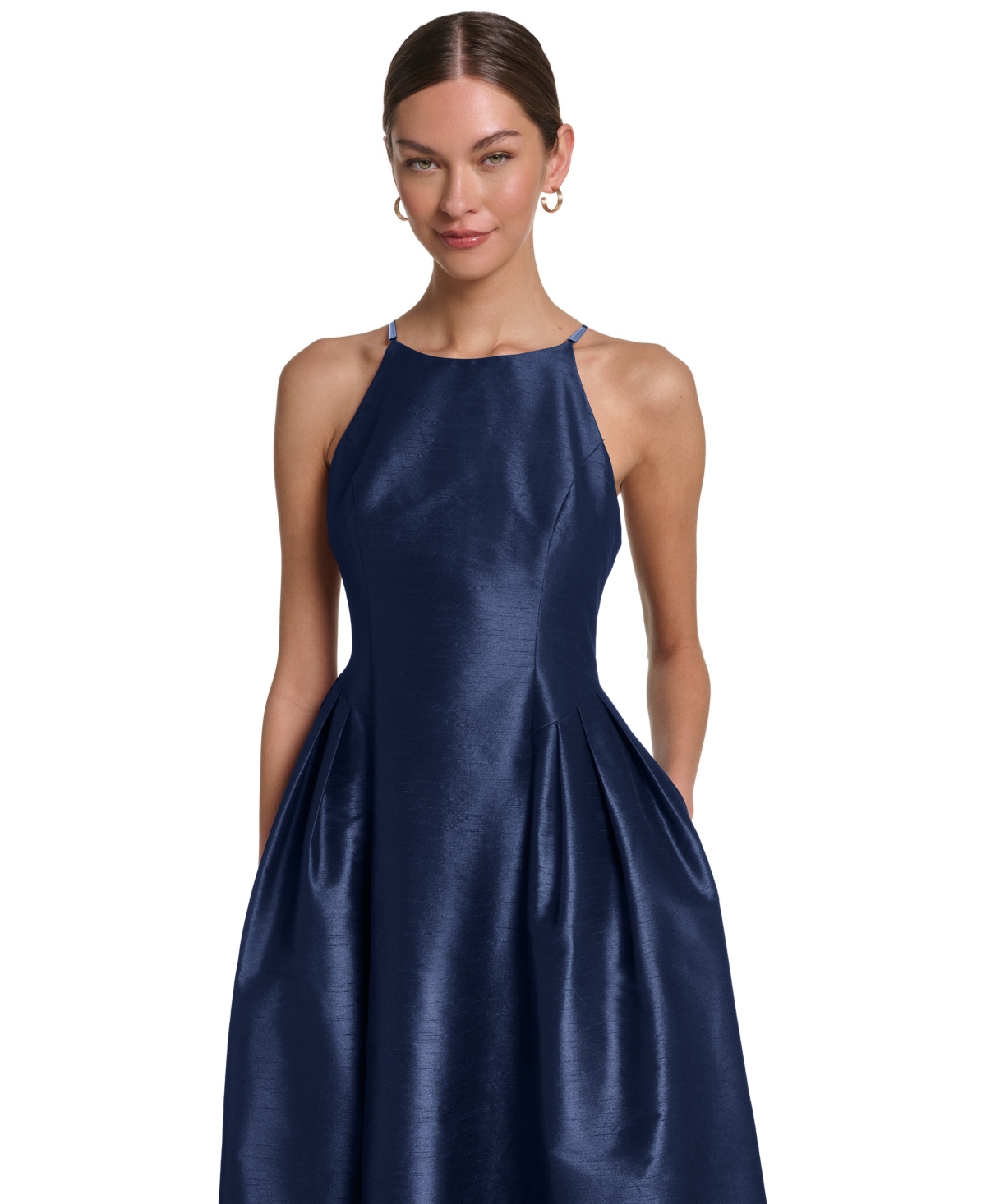 Halston Women's Halter-Neck Fit & Flare Midi Dress