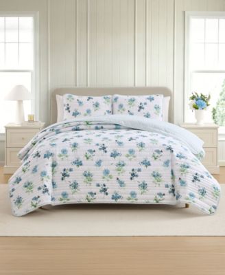 Butterfly Meadow Reversible 3-Piece Quilt Set, Full/Queen
