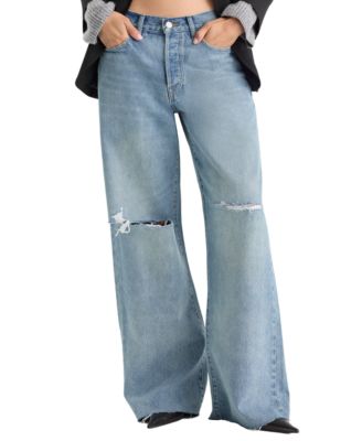 Women's Vintage Low Slung Baggy Destructed Jeans