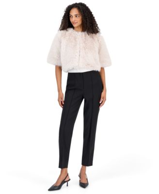 Women's Kissing Front Cropped Faux Fur Shrug