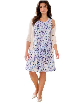 Plus Size Sleeveless Scoop Neck Fit and Flare Dress