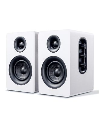 SW208 Bluetooth 5.0 Carbon Fiber Treble-Bass Adjustment Active Bookshelf Speakers