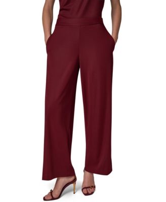 Women's Wide-Leg Pull-On Elastic-Waist Knit Pants