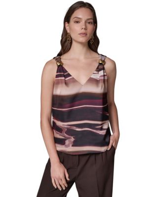 Women's Sleeveless V-Neck Allover-Print Tank