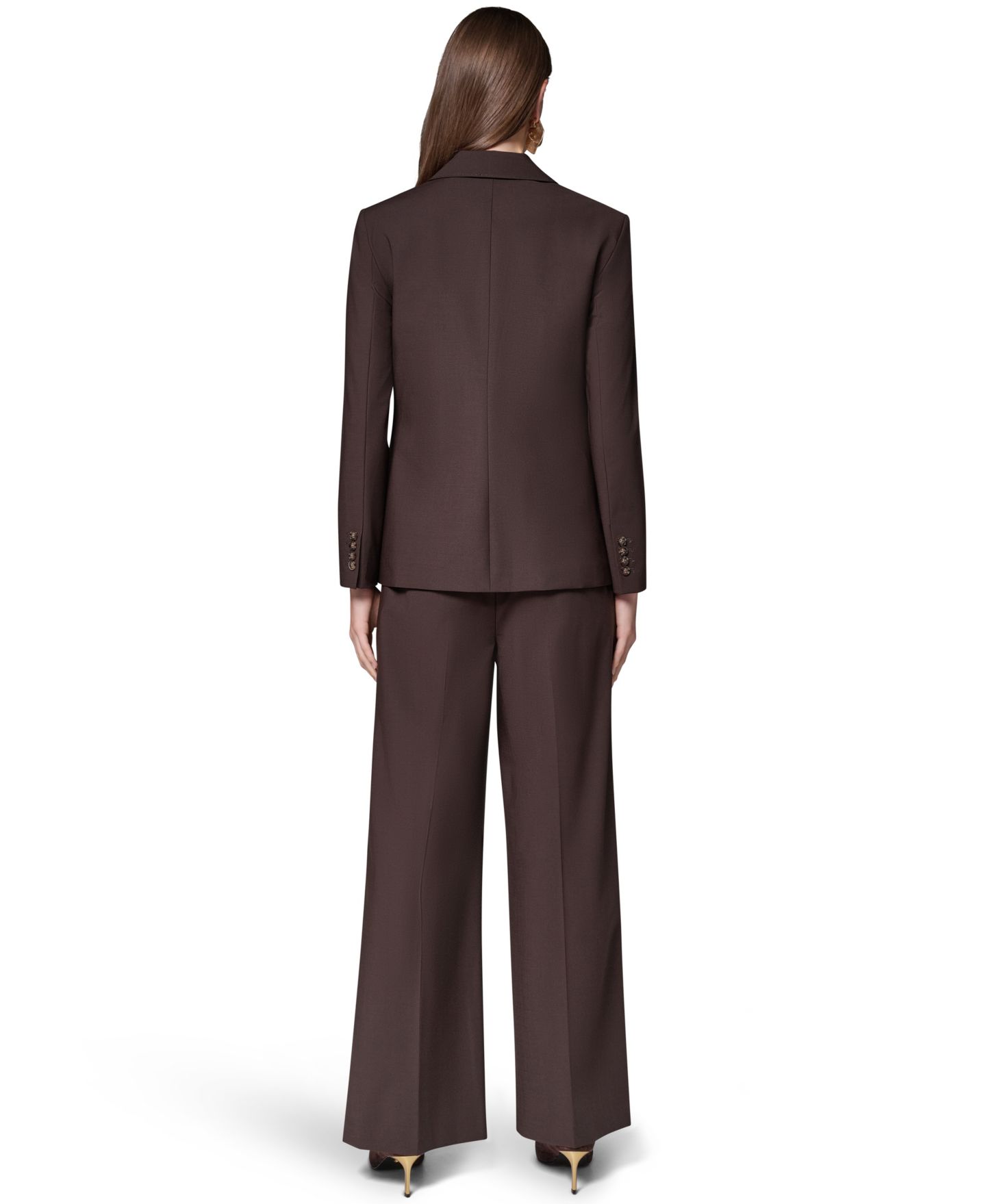 Женский пиджак Donna Karan New York Women Oversized Notch Lapel Blazer, цвет: Тёмно-коричневый — фото 5