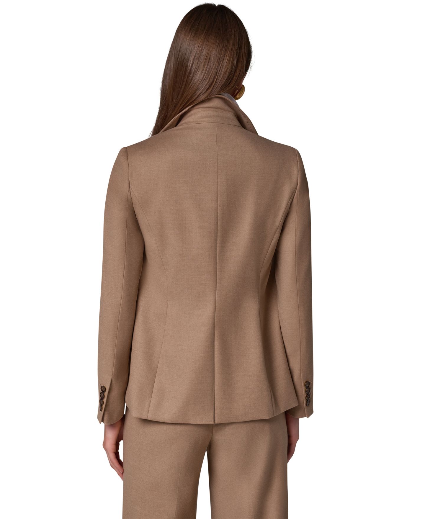 Женский пиджак Donna Karan New York Asymmetrical Zip Shoulder-Padded Blazer, цвет: Тёмный меланжевый — фото 3