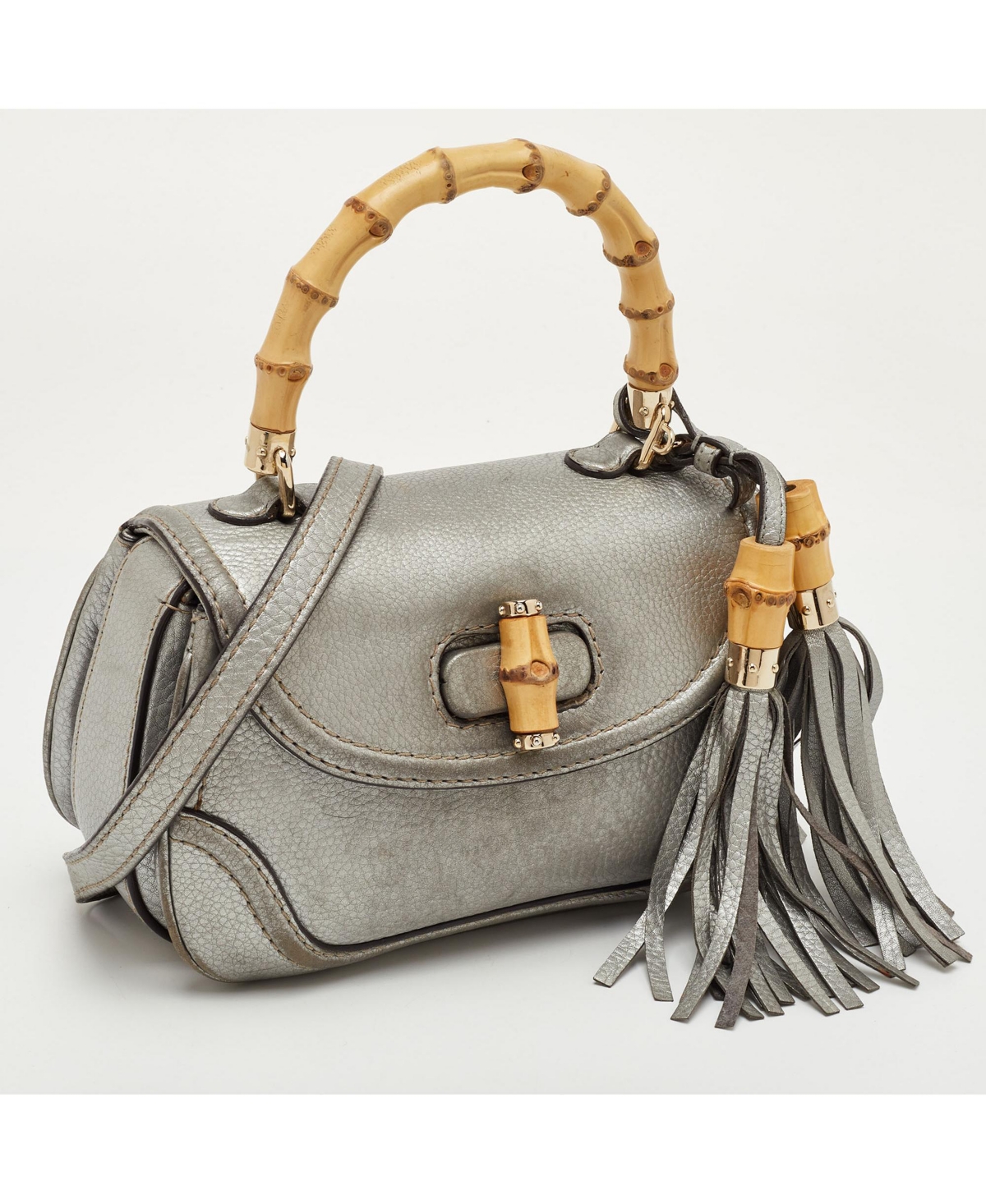 Pre-Owned Gucci Bamboo Shopper Leather Tote