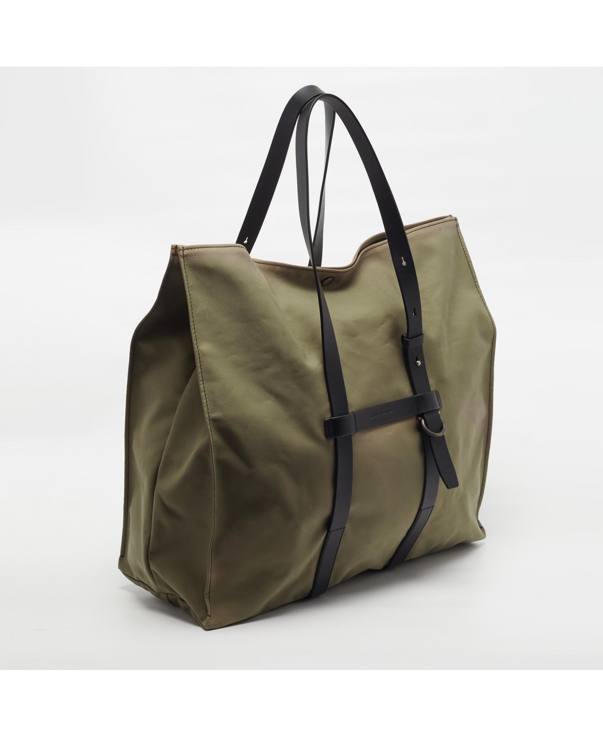 Pre-Owned Salvatore Ferragamo Canvas and Leather Buckle Tote Bag