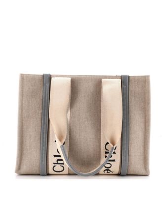 Medium Woody Tote Canvas with Leather