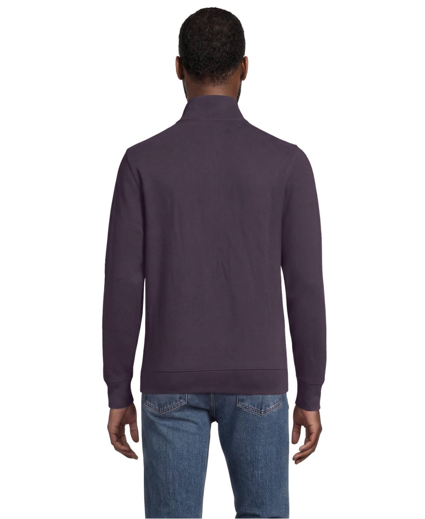 Мужской свитер Lands' End Bedford Rib Quarter Zip Pullover, цвет: Чёрный — фото 3